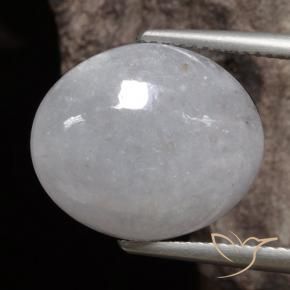 Giadeite Grigio medio naturale da 11.71 ct, Ovale, Traslucido