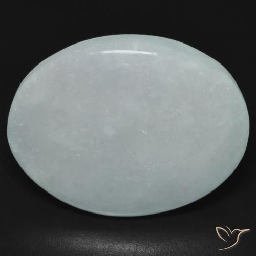 36.94ct Naturale Bianco bluastro Giadeite, Ovale, Traslucido
