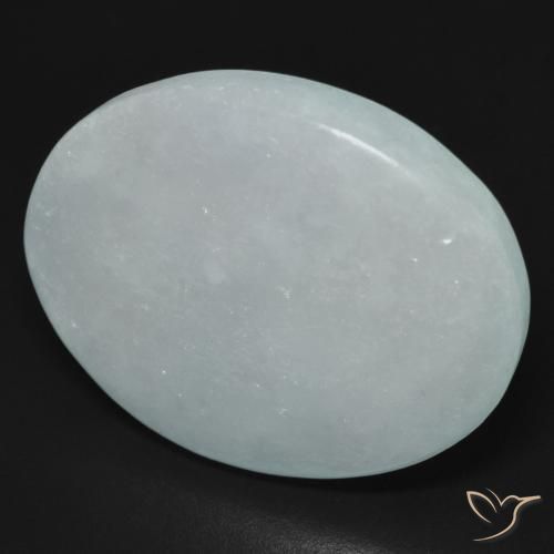 Giadeite Bianco bluastro naturale da 36.94 ct, Ovale, Traslucido