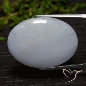 Giadeite Grigio bluastro chiaro naturale da 36.65 ct, Ovale, Opaco