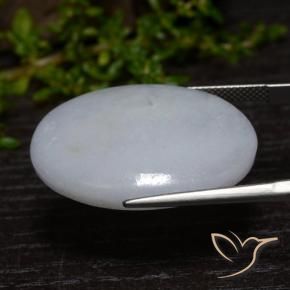 Giadeite Grigio bluastro chiaro naturale da 36.65 ct, Ovale, Opaco
