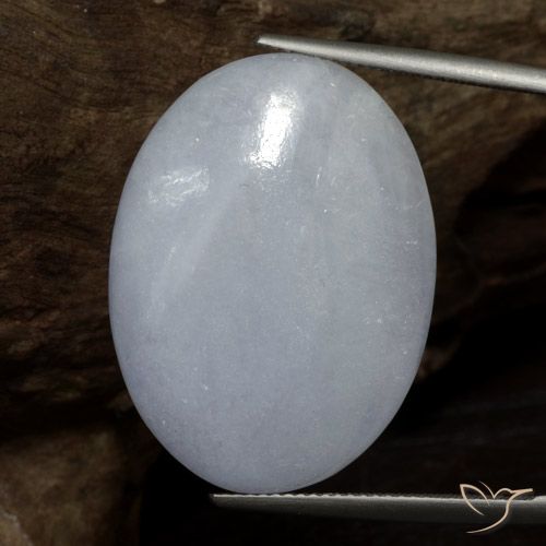 37.61ct Naturale Grigio bluastro chiaro Giadeite, Ovale, Opaco