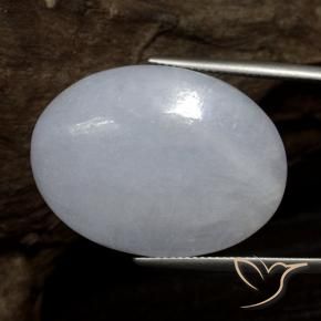 Giadeite Grigio bluastro chiaro naturale da 37.61 ct, Ovale, Opaco