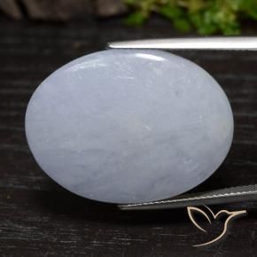 Giadeite Grigio chiaro naturale da 36.60 ct, Ovale, Opaco