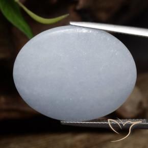 Giadeite Grigio bluastro chiaro naturale da 27.60 ct, Ovale, Opaco