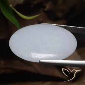 Giadeite Grigio bluastro chiaro naturale da 27.60 ct, Ovale, Opaco