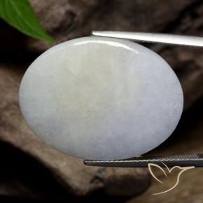 Giadeite Grigio bluastro chiaro naturale da 32.25 ct, Ovale, Opaco