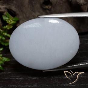 Giadeite Grigio bluastro chiaro naturale da 36.82 ct, Ovale, Opaco