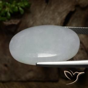 Giadeite Grigio medio naturale da 32.57 ct, Ovale, Traslucido