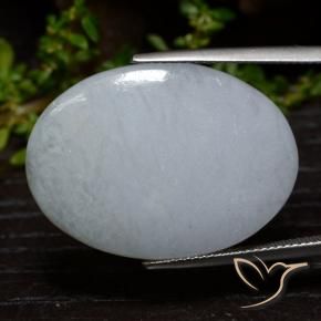 Giadeite Grigio chiaro naturale da 33.11 ct, Ovale, Opaco
