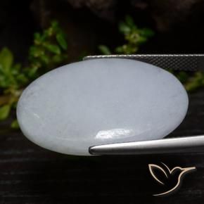 Giadeite Grigio chiaro naturale da 33.11 ct, Ovale, Opaco