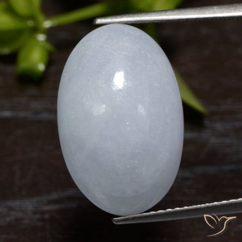15.42ct Naturale Grigio chiaro Giadeite, Ovale, Traslucido