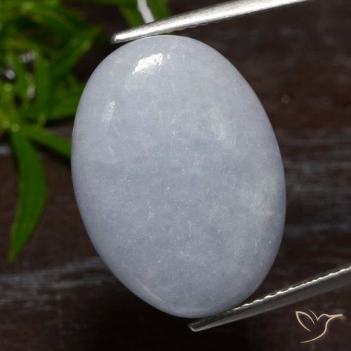16.23ct Naturale Grigio bluastro chiaro Giadeite, Ovale, Traslucido