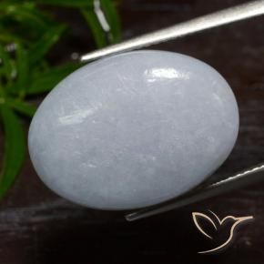 Giadeite Grigio bluastro chiaro naturale da 16.23 ct, Ovale, Traslucido