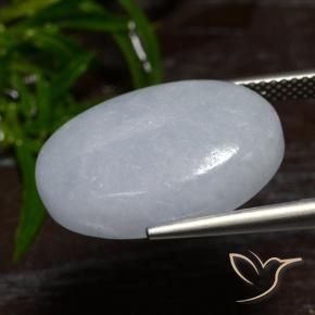 Giadeite Grigio bluastro chiaro naturale da 16.23 ct, Ovale, Traslucido