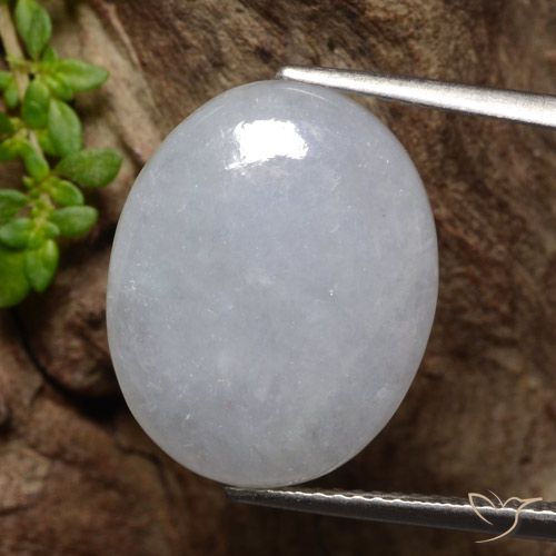 12.25ct Naturale Grigio medio Giadeite, Ovale, Traslucido