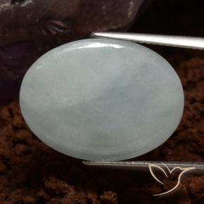 Giadeite Grigio verde naturale da 10.49 ct, Ovale, Traslucido