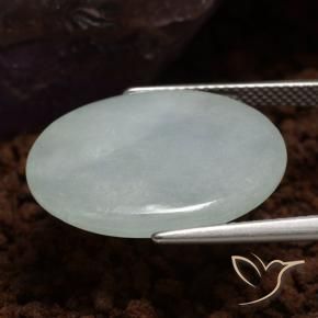 Giadeite Grigio verde naturale da 10.49 ct, Ovale, Traslucido