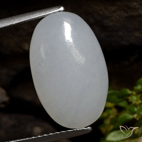 7.83ct Naturale Grigio medio Giadeite, Ovale, Traslucido