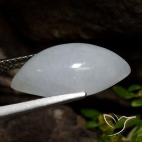 Giadeite Grigio chiaro naturale da 6.90 ct, Taglio marquise, Traslucido