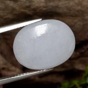 Giadeite Bianco grigio naturale da 12.21 ct, Taglio ovale, Traslucido