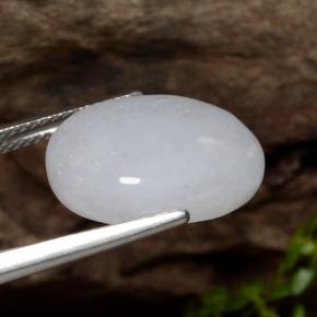 Giadeite Bianco grigio naturale da 12.21 ct, Taglio ovale, Traslucido