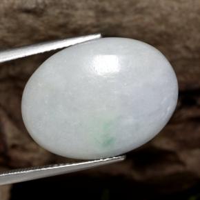 Giadeite Bianco grigio naturale da 18.88 ct, Taglio ovale, Traslucido