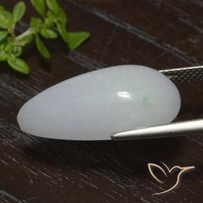 Giadeite Bianco grigio naturale da 18.10 ct, Forma a pera, Traslucido