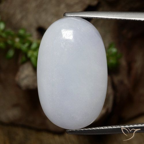 17.61ct Naturale Grigio chiaro Giadeite, Ovale, Traslucido
