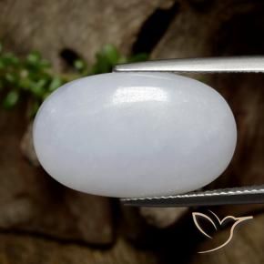 Giadeite Grigio chiaro naturale da 17.61 ct, Ovale, Traslucido