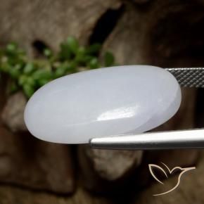 Giadeite Grigio chiaro naturale da 17.61 ct, Ovale, Traslucido