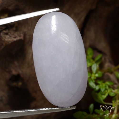 22.77ct Naturale Grigio Giadeite, Ovale, Traslucido