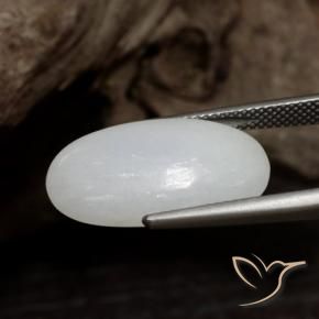 Giadeite Bianco grigio naturale da 15.79 ct, Ovale, Opaco