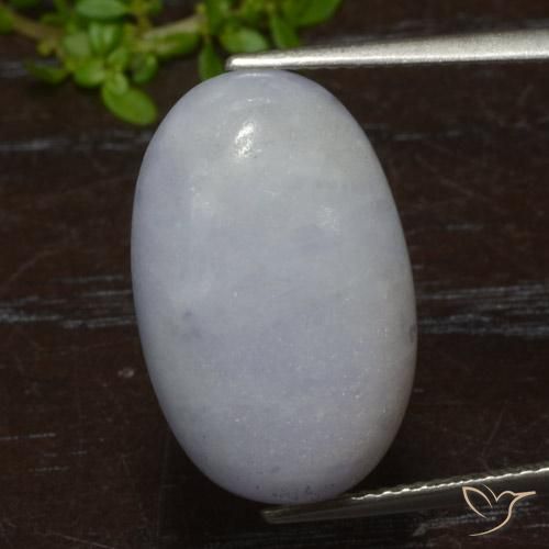 17.35ct Naturale Grigio chiaro Giadeite, Ovale, Traslucido