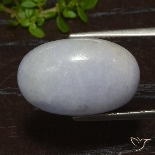 Giadeite Grigio chiaro naturale da 17.35 ct, Ovale, Traslucido