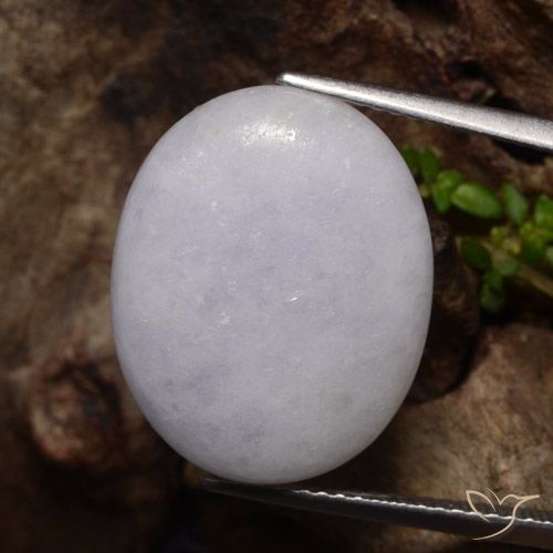 13.14ct Naturale Grigio Giadeite, Ovale, Traslucido