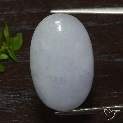 15.02ct Naturale Grigio chiaro Giadeite, Ovale, Traslucido