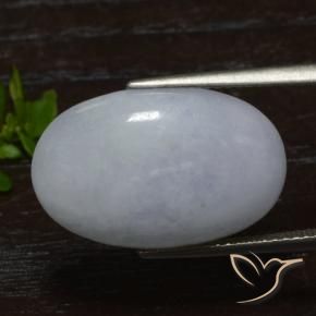 Giadeite Grigio chiaro naturale da 15.02 ct, Ovale, Traslucido