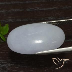 Giadeite Grigio chiaro naturale da 15.02 ct, Ovale, Traslucido