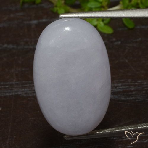 14.16ct Naturale Grigio Giadeite, Ovale, Traslucido