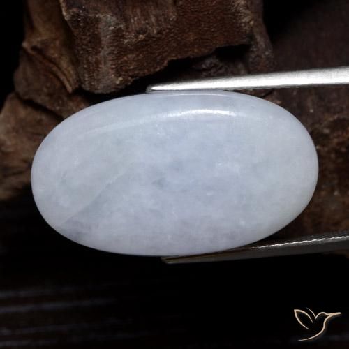19.54ct Naturale Grigio bluastro chiaro Giadeite, Ovale, Opaco