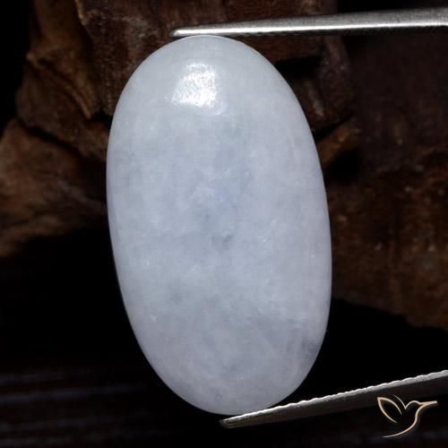 Giadeite Grigio bluastro chiaro naturale da 19.54 ct, Ovale, Opaco