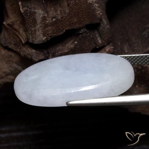 Giadeite Grigio bluastro chiaro naturale da 19.54 ct, Ovale, Opaco