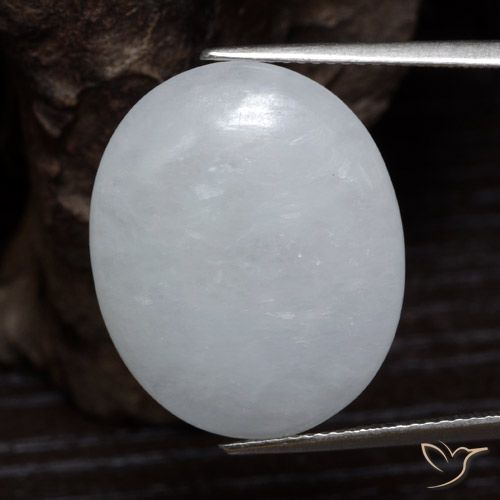 Giadeite Bianco grigio naturale da 19.93 ct, Ovale, Traslucido