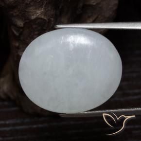 Giadeite Bianco grigio naturale da 19.93 ct, Ovale, Traslucido