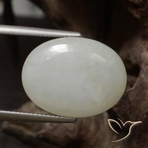 Giadeite Verde chiaro Bianco naturale da 12.51 ct, Ovale, Traslucido