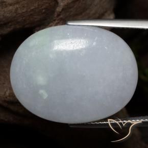 Giadeite Grigio chiaro naturale da 30.21 ct, Ovale, Traslucido