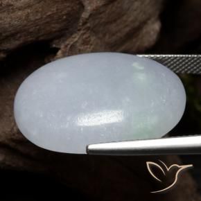 Giadeite Grigio chiaro naturale da 30.21 ct, Ovale, Traslucido