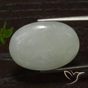 Giadeite Grigio verde naturale da 18.95 ct, Ovale, Traslucido
