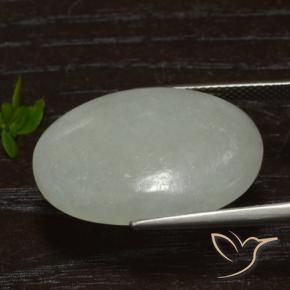 Giadeite Grigio verde naturale da 18.95 ct, Ovale, Traslucido